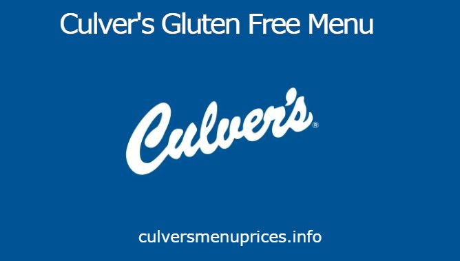 Culver's Gluten Free Menu