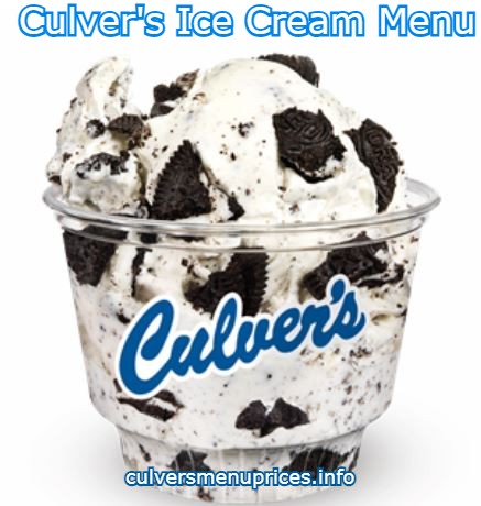 Culver's Ice Cream Menu